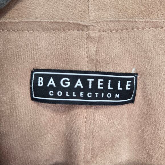 Bagatelle Jacket Faux Suede Open Front Waterfall Draped Tan/Khaki Women's Small - Picture 6 of 6